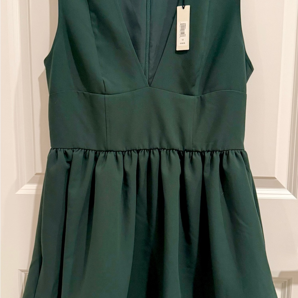 Banana Republic Forest Green V-Neck Dress